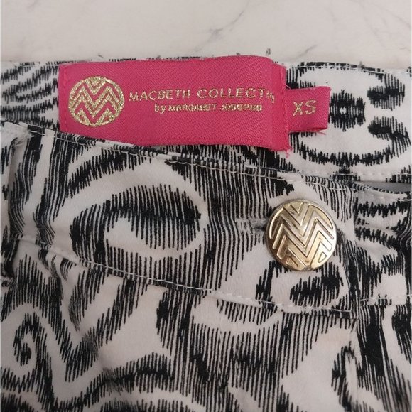 Macbeth Collection by Margaret Joseph Black White Print Pants Women's Sz XS - Picture 5 of 13